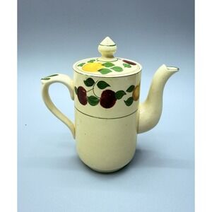 VTG Adams Royal Ivory Titian Ware Small Teapot Fruit Pattern 1346B Hand Painted